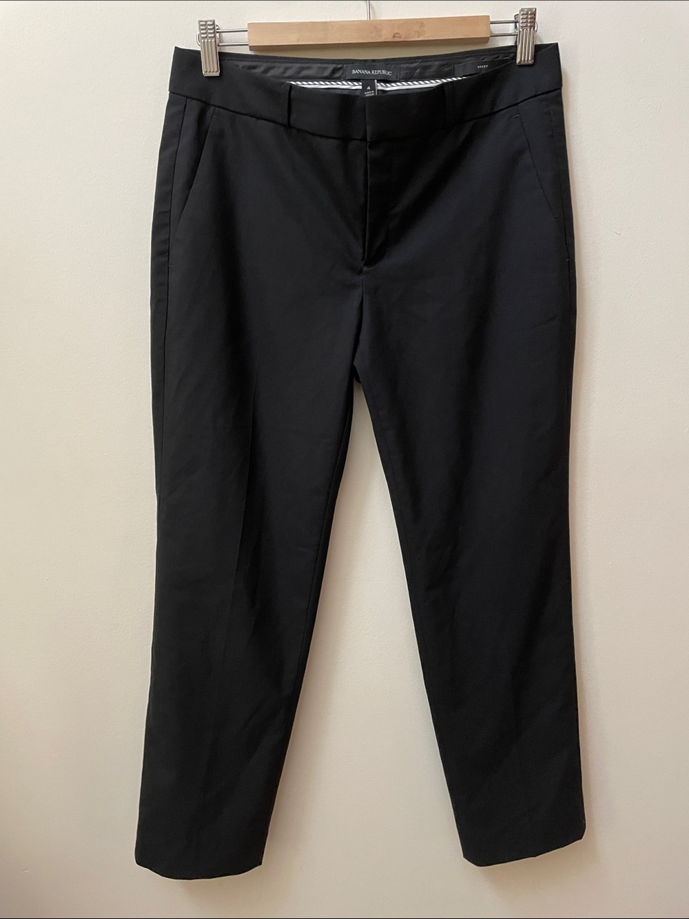 Banana Republic Wool Black Avery Trousers - Slim Straight